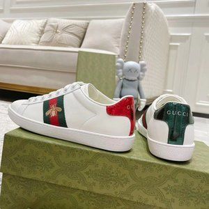 Gucci white embroidered Bee Ace sneakers